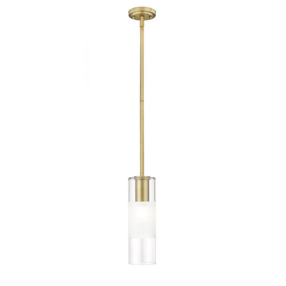 1 Light  Pendant-Clear+Frosted