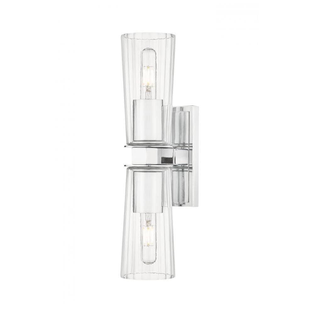 2 Light Wall Sconce-Clear