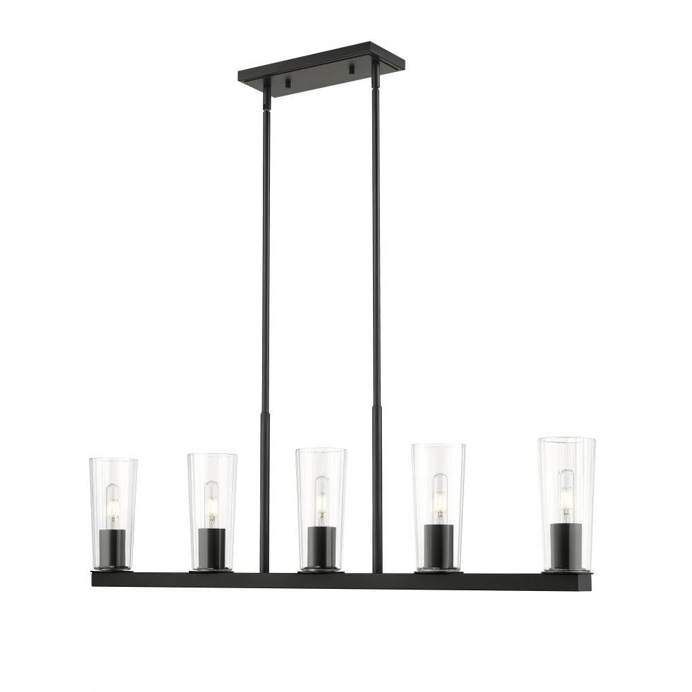 5 Light Linear Chandelier-Clear