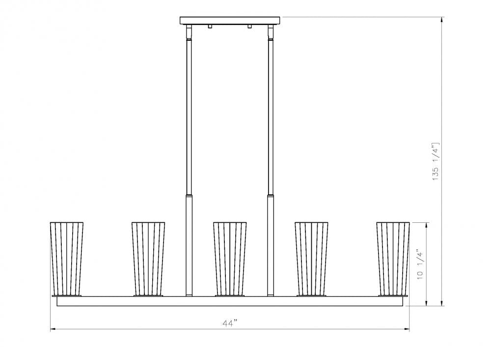 Z-Lite Lighting 826-5L-MB Linear Chandelier Restoration - Black