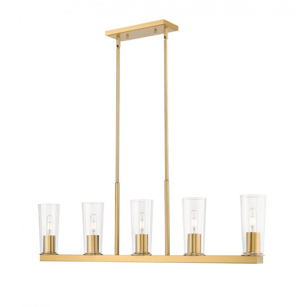5 Light Linear Chandelier-Clear