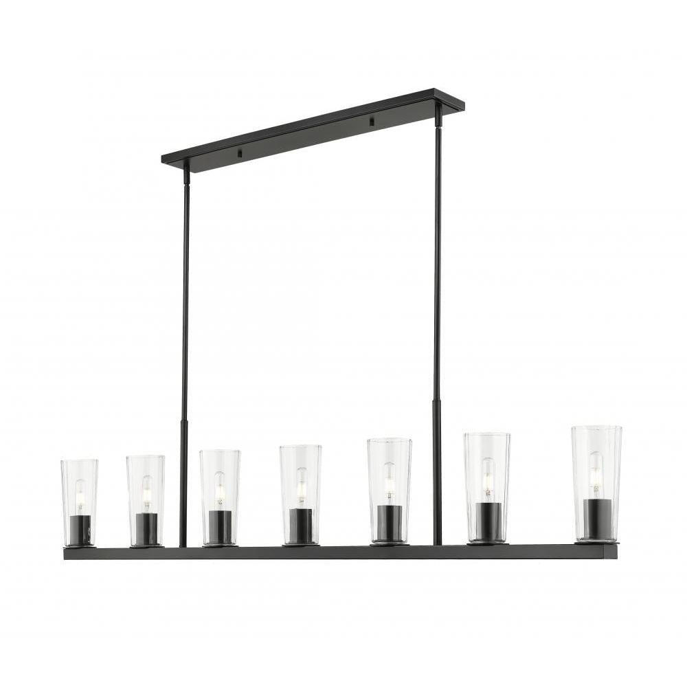7 Light Linear Chandelier-Clear