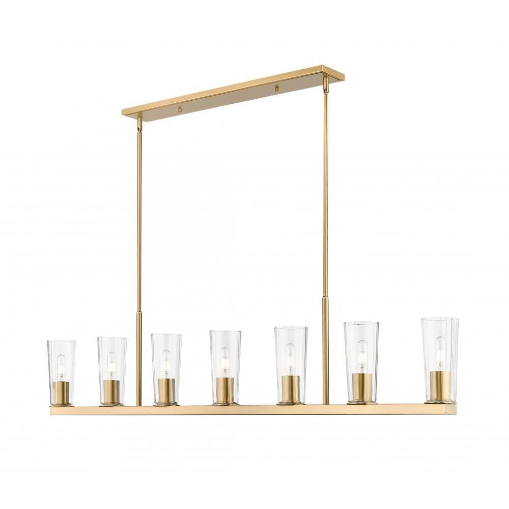 7 Light Linear Chandelier-Clear