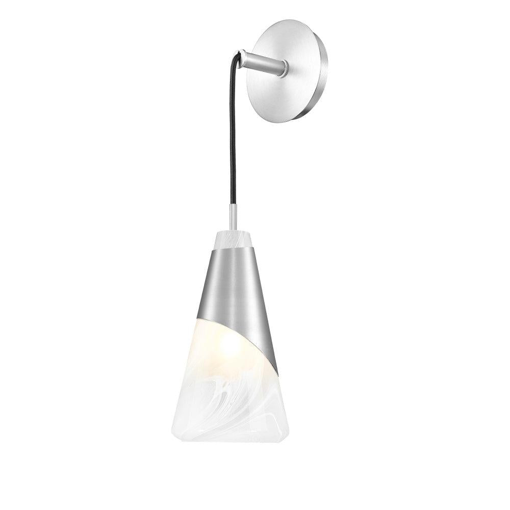 1 Light Wall Sconce-White Swirl