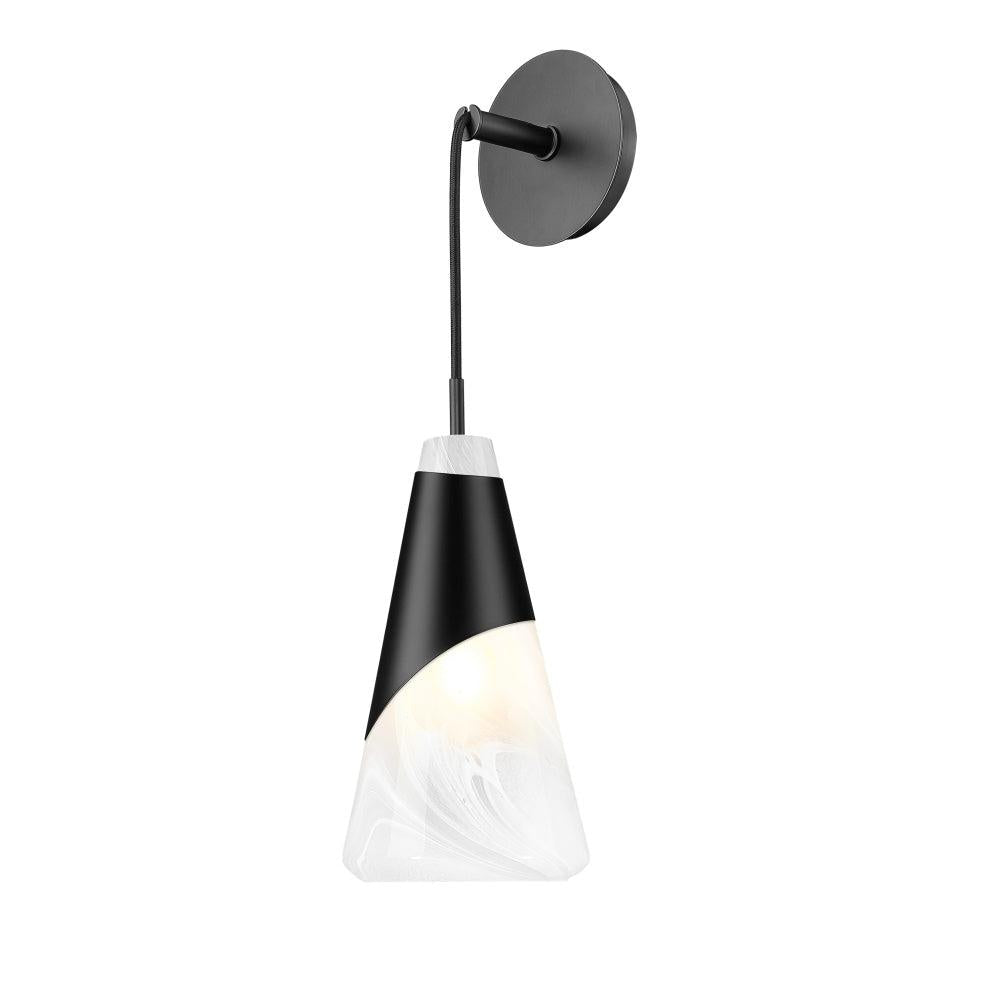 1 Light Wall Sconce-White Swirl