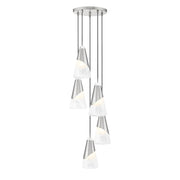 5 Light Chandelier-White Swirl