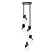 5 Light Chandelier-White Swirl