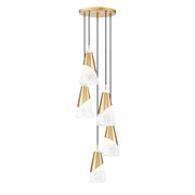5 Light Chandelier-White Swirl