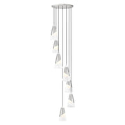 7 Light Chandelier-White Swirl