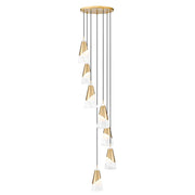 7 Light Chandelier-White Swirl