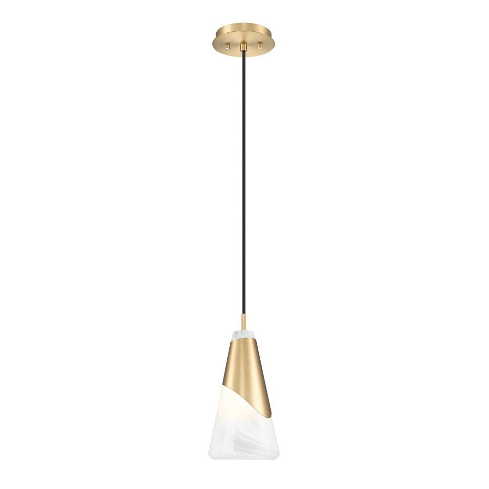 1 Light Pendant-White Swirl