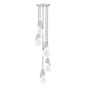 5 Light Chandelier-White Swirl