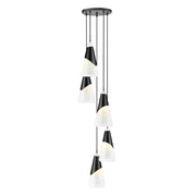 5 Light Chandelier-White Swirl