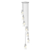 7 Light Chandelier-White Swirl