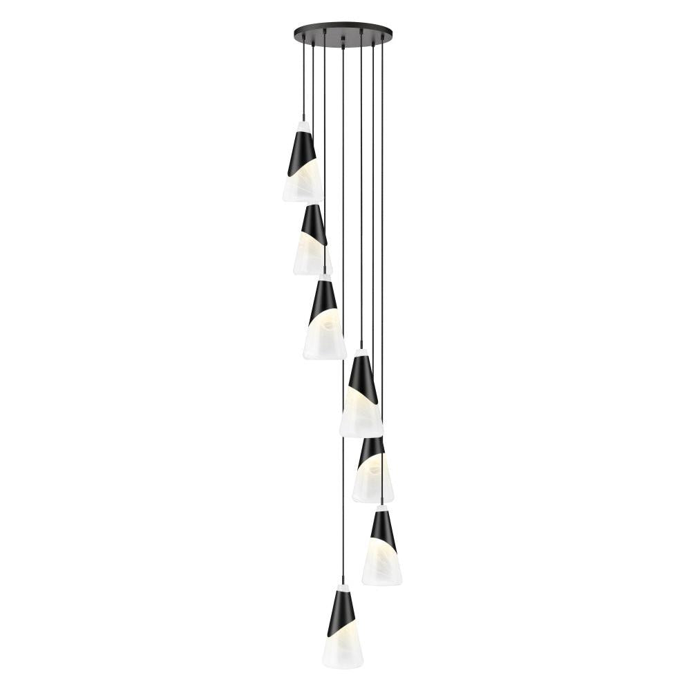 7 Light Chandelier-White Swirl