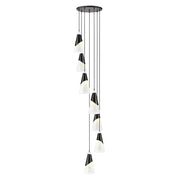 7 Light Chandelier-White Swirl