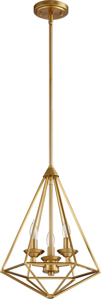 Quorum Lighting BENNETT 8311-3-80 Pendant Transitional - Aged Brass