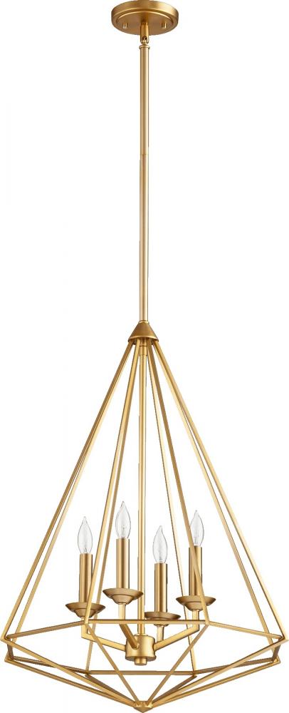 Quorum Lighting BENNETT 8311-4-80 Pendant Transitional - Aged Brass