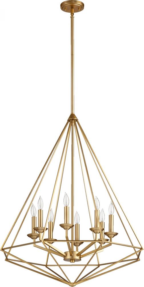 Quorum Lighting BENNETT 8311-8-80 Pendant Transitional - Aged Brass