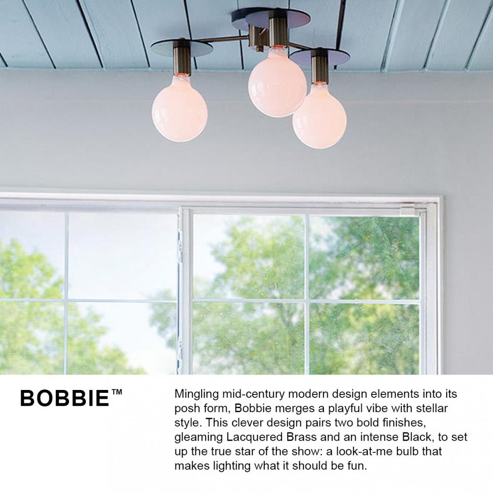 Lark Lighting BOBBIE 83201LCB Flush Mount Mid Century Modern - Lacquered Brass