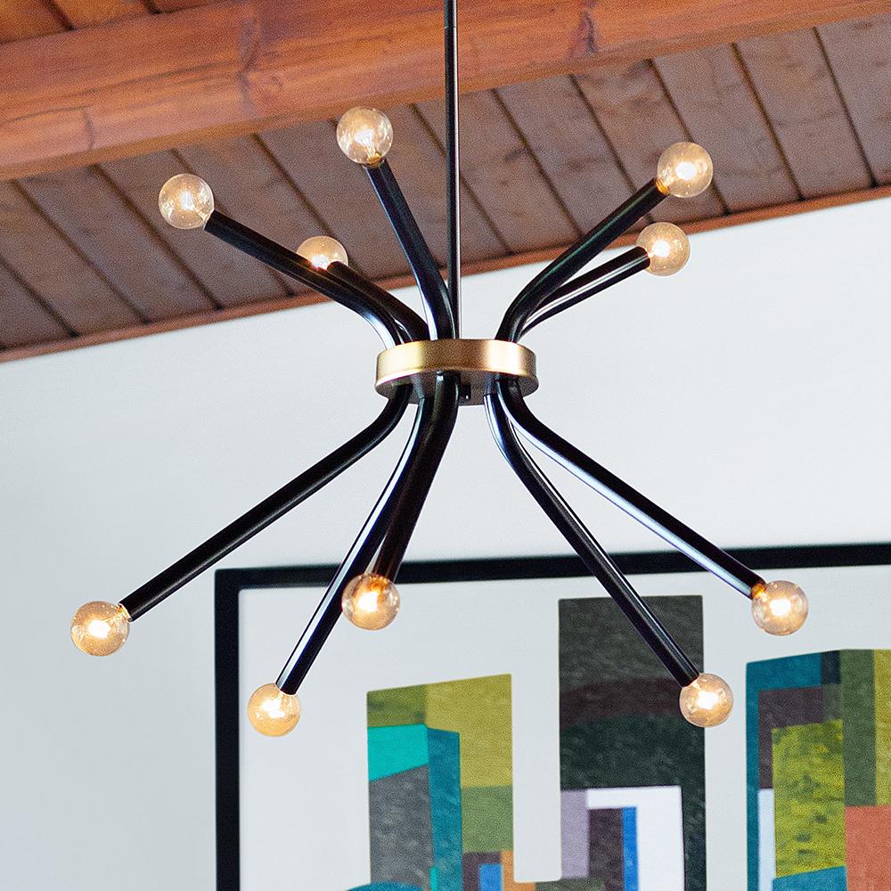 Lark Lighting AXTON 83855BK Chandelier Mid Century Modern - Black