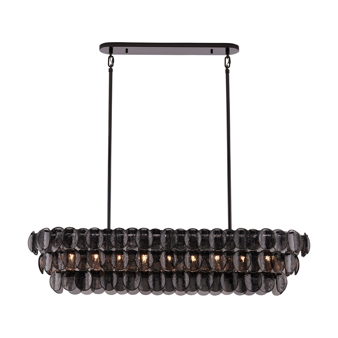 Uroko 49.5-in 9 Light (40-watt) Black Nickel Linear Pendant