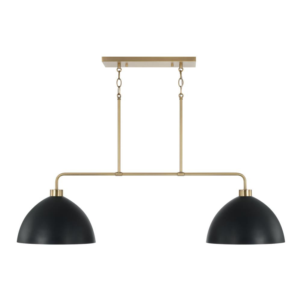 Capital Lighting ROSS 852021AB Chandelier Art Deco - Aged Brass And Black