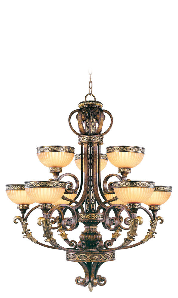 Livex Lighting SEVILLE 8529-64 Chandelier Traditional - Palacial Bronze With Gilded Accents