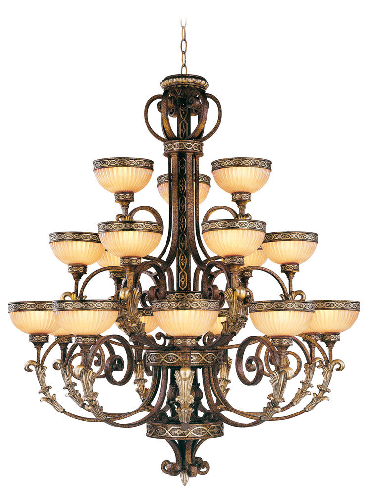 Livex Lighting SEVILLE 8539-64 Chandelier Traditional - Palacial Bronze With Gilded Accents