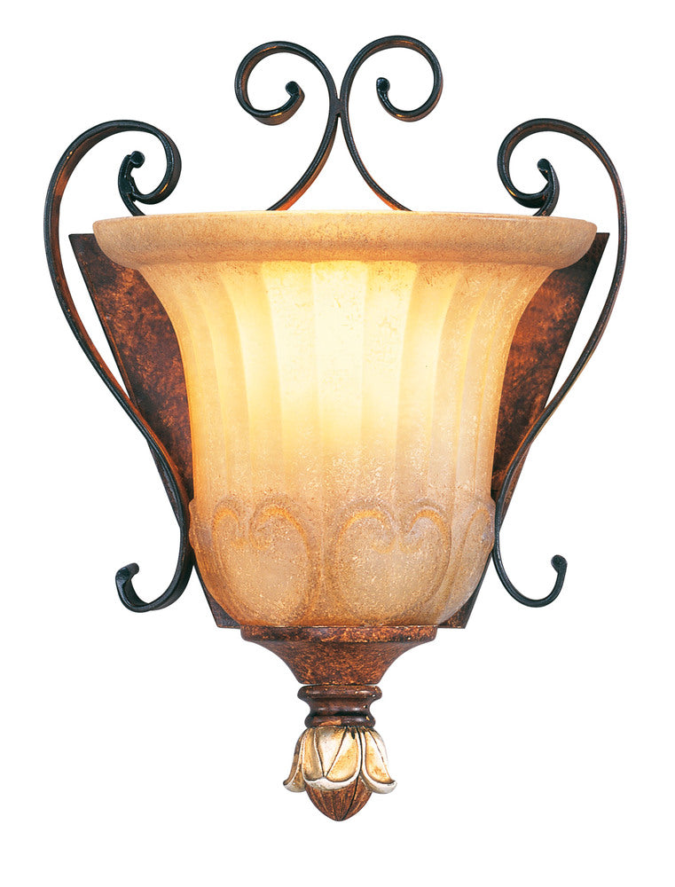 Livex Lighting VILLA VERONA 8560-63 Sconce Traditional - Hand Applied Verona Bronze With Aged Gold Leaf Accents