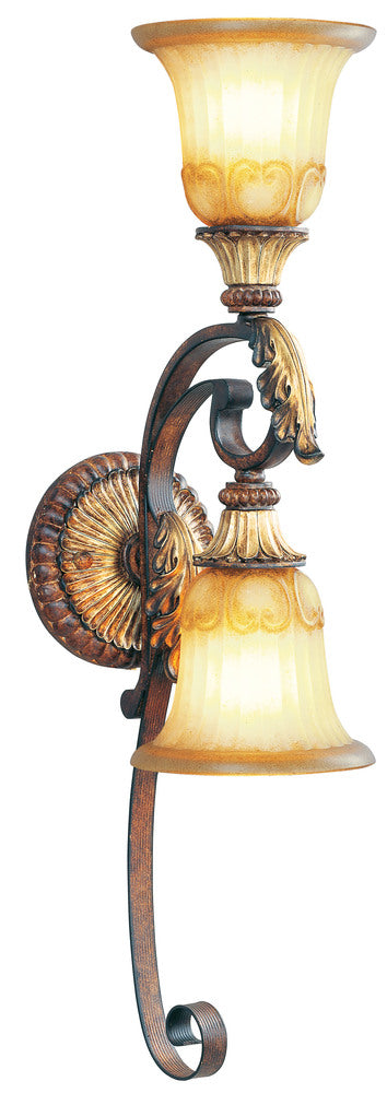 Livex Lighting VILLA VERONA 8572-63 Sconce Traditional - Hand Applied Verona Bronze With Aged Gold Leaf Accents