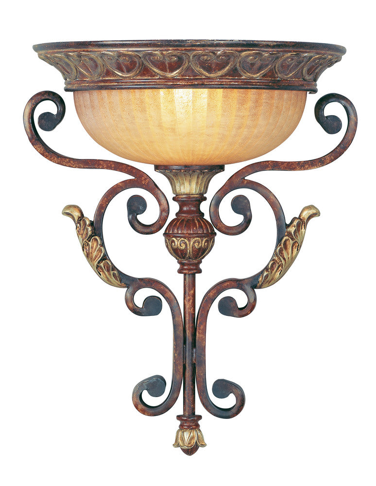 Livex Lighting VILLA VERONA 8580-63 Sconce Traditional - Hand Applied Verona Bronze With Aged Gold Leaf Accents