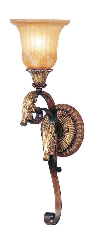 Livex Lighting VILLA VERONA 8581-63 Sconce Traditional - Hand Applied Verona Bronze With Aged Gold Leaf Accents