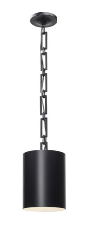 Crystorama Alston 8680-MK-WH – 8 Inch – 1 Light – Pendant Light – Matte Black + White – Dry Rated