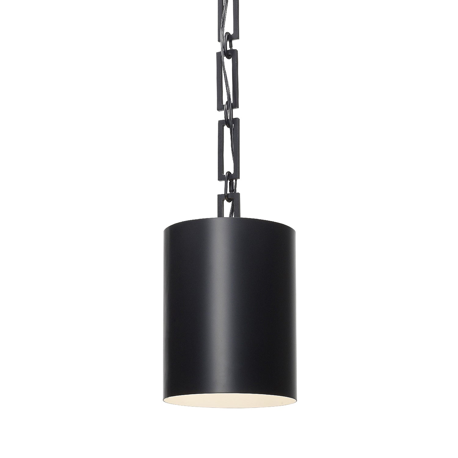 Crystorama Alston 8680-MK-WH – 8 Inch – 1 Light – Pendant Light – Matte Black + White – Dry Rated