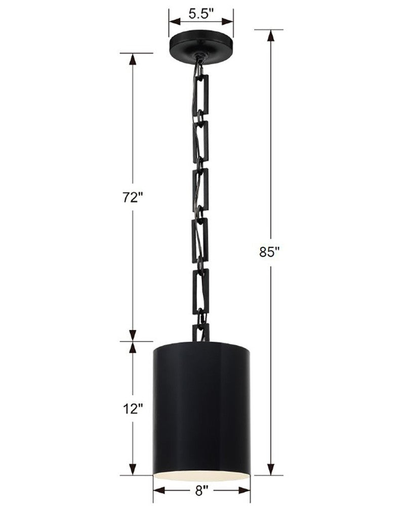 Crystorama ALSTON 8680-MK-WH Mini Chandelier Modern - Matte Black