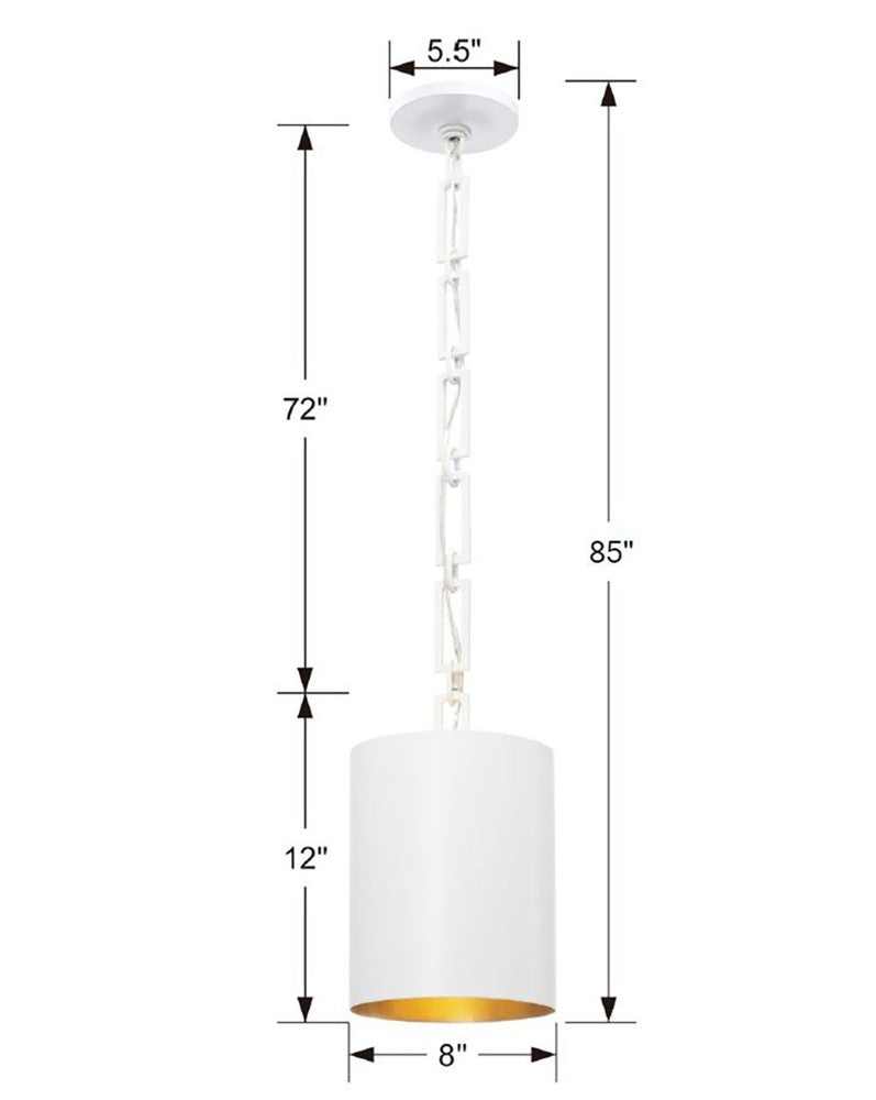 Crystorama ALSTON 8680-MT-GA Mini Chandelier Modern - Matte White