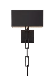 Crystorama Alston 8682-MK-WH – 11.5 Inch – 2 Light – Sconce – Matte Black + White – Dry Rated