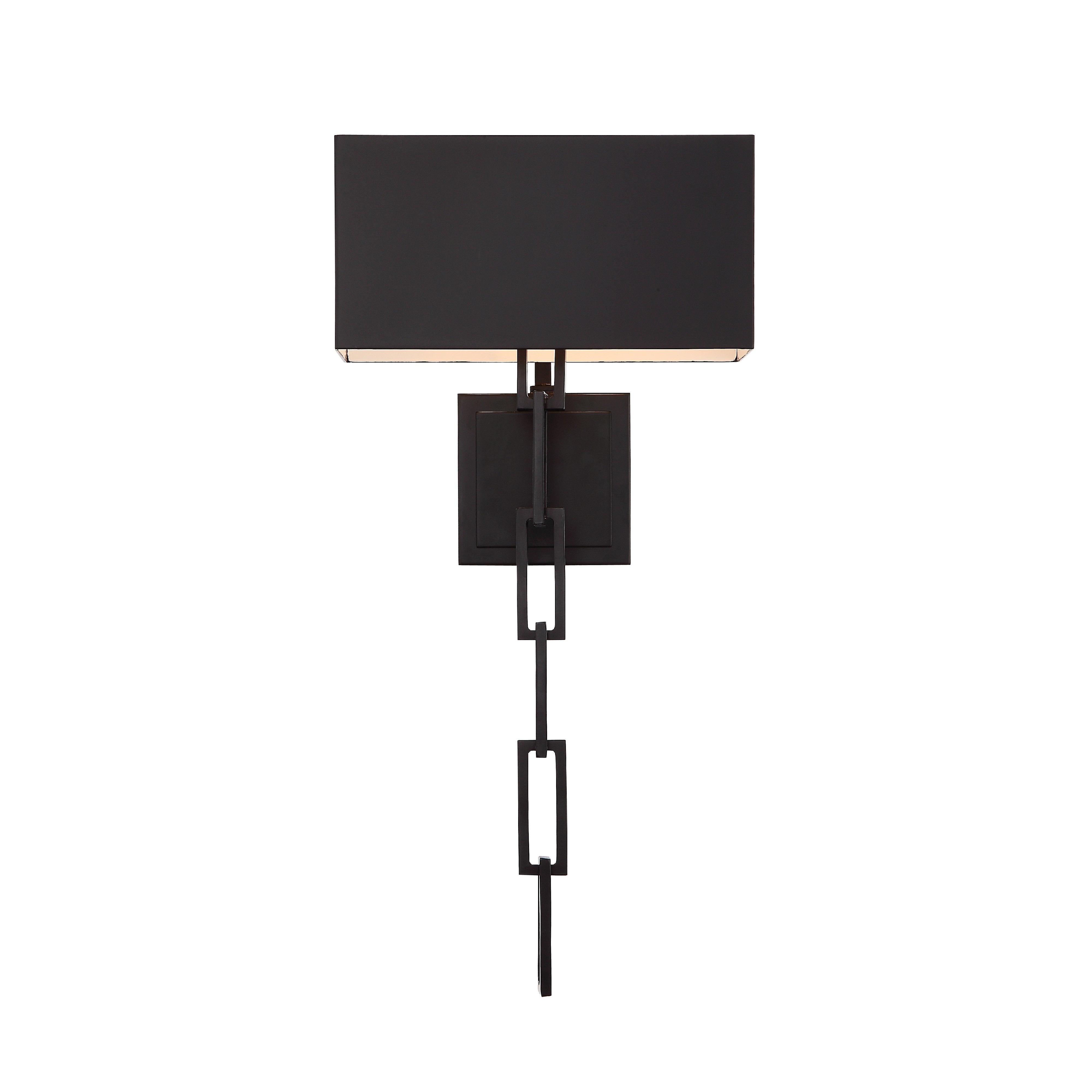 Crystorama Alston 8682-MK-WH – 11.5 Inch – 2 Light – Sconce – Matte Black + White – Dry Rated