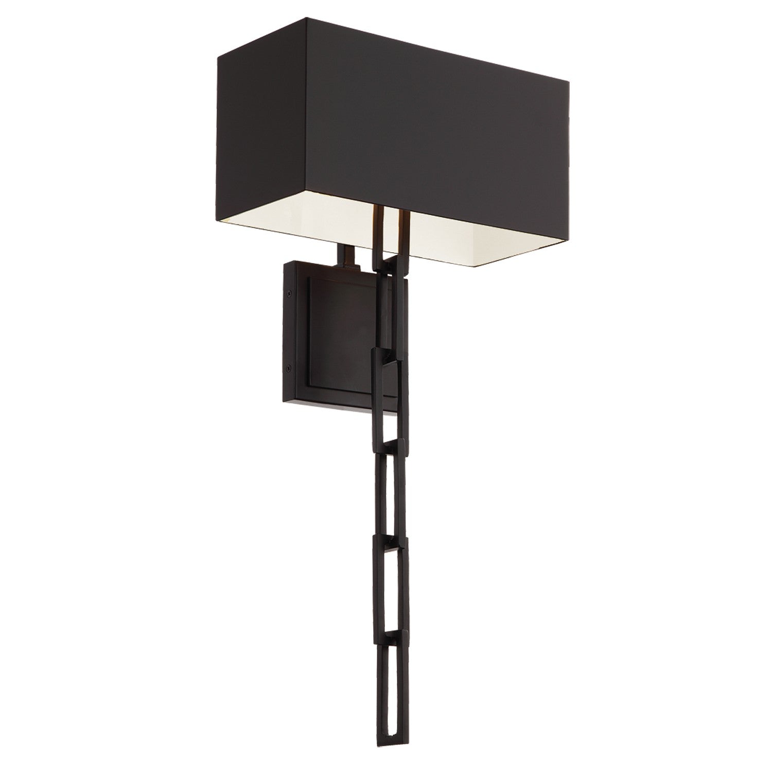 Crystorama Alston 8682-MK-WH – 11.5 Inch – 2 Light – Sconce – Matte Black + White – Dry Rated