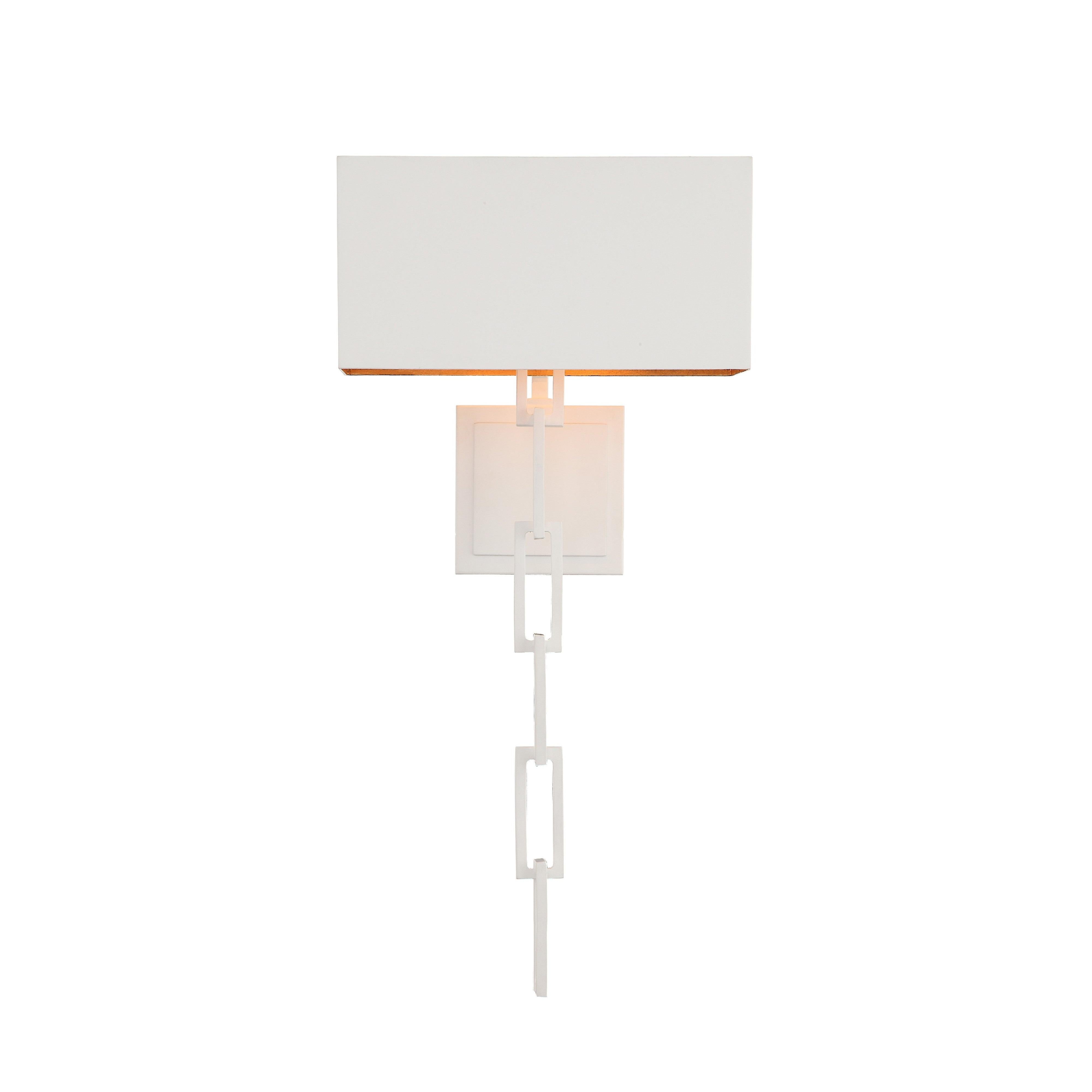 Crystorama Alston 8682-MT-GA – 11.5 Inch – 2 Light – Sconce – Matte White + Antique Gold – Dry Rated