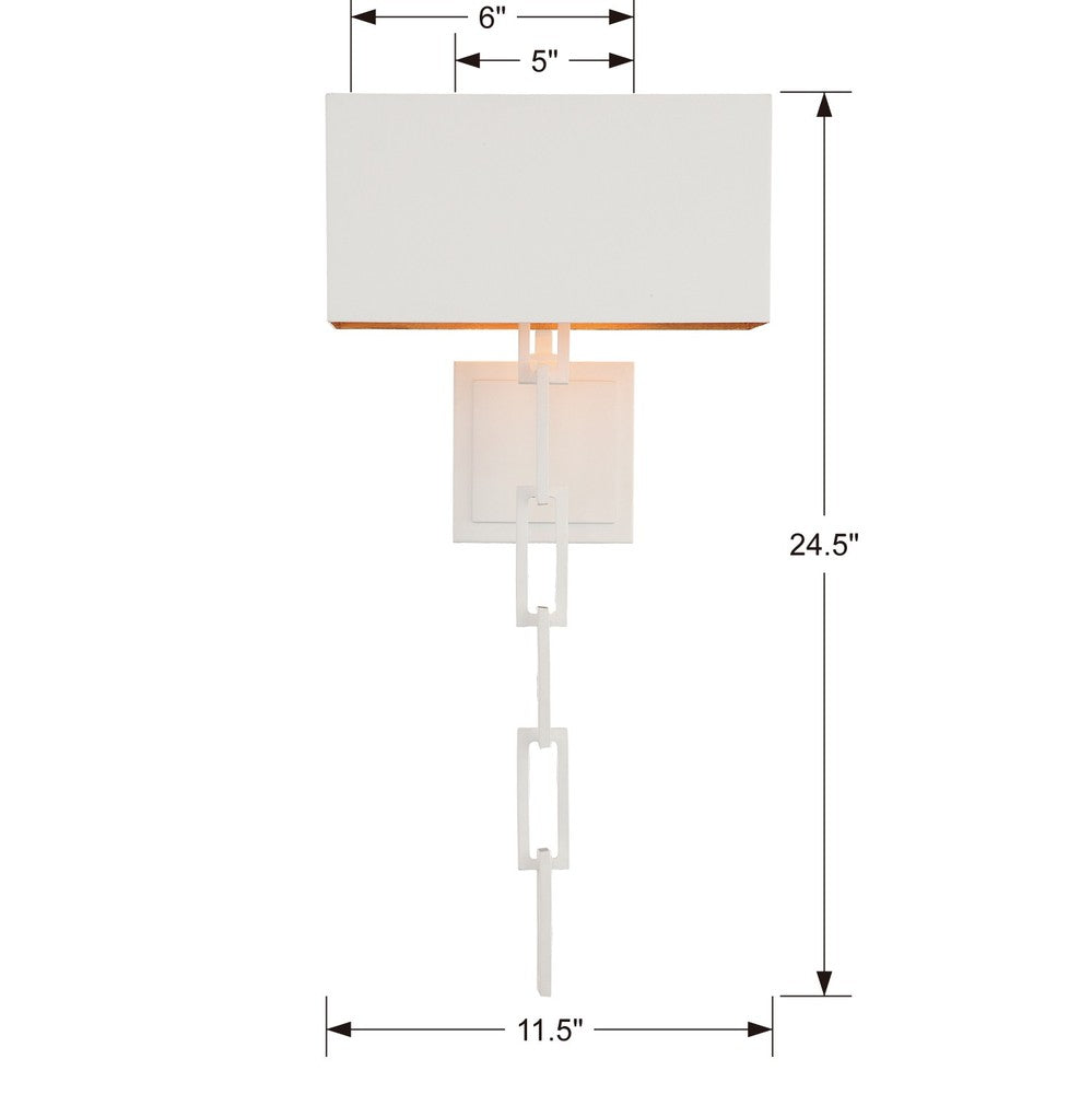 Crystorama ALSTON 8682-MT-GA Sconce Modern - Matte White