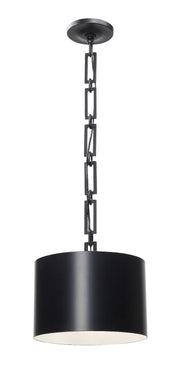 Crystorama Alston 8683-MK-WH – 12 Inch – 1 Light – Pendant Light – Matte Black + White – Dry Rated