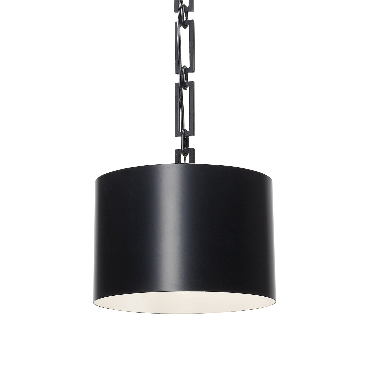Crystorama Alston 8683-MK-WH – 12 Inch – 1 Light – Pendant Light – Matte Black + White – Dry Rated