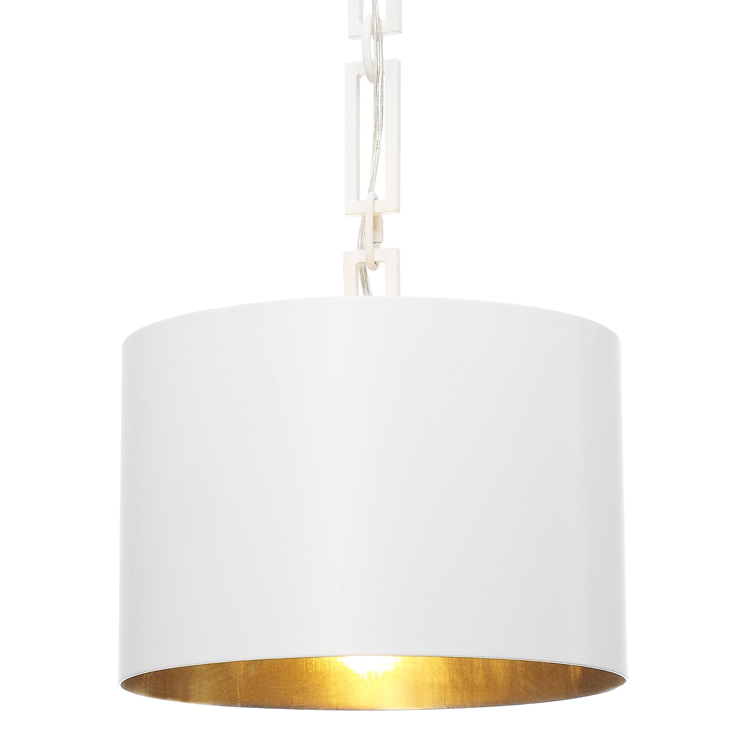 Crystorama Alston 8683-MT-GA – 12 Inch – 1 Light – Pendant Light – Matte White + Antique Gold – Dry Rated