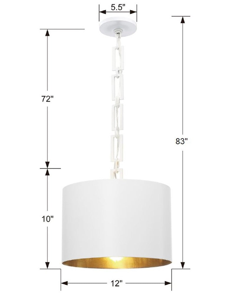 Crystorama ALSTON 8683-MT-GA Mini Chandelier Modern - Matte White