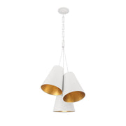 Crystorama Alston 8684-MT-GA – 20 Inch – 3 Light – Pendant Light – Matte White + Antique Gold – Damp Rated