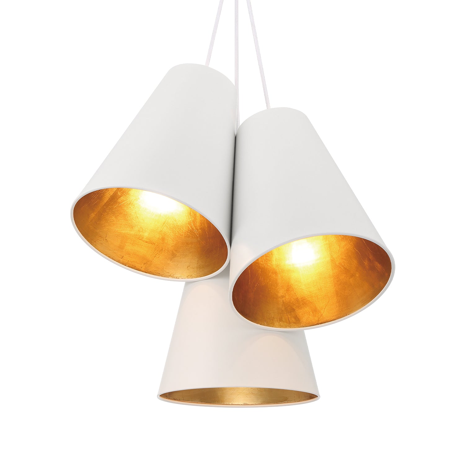 Crystorama Alston 8684-MT-GA – 20 Inch – 3 Light – Pendant Light – Matte White + Antique Gold – Damp Rated