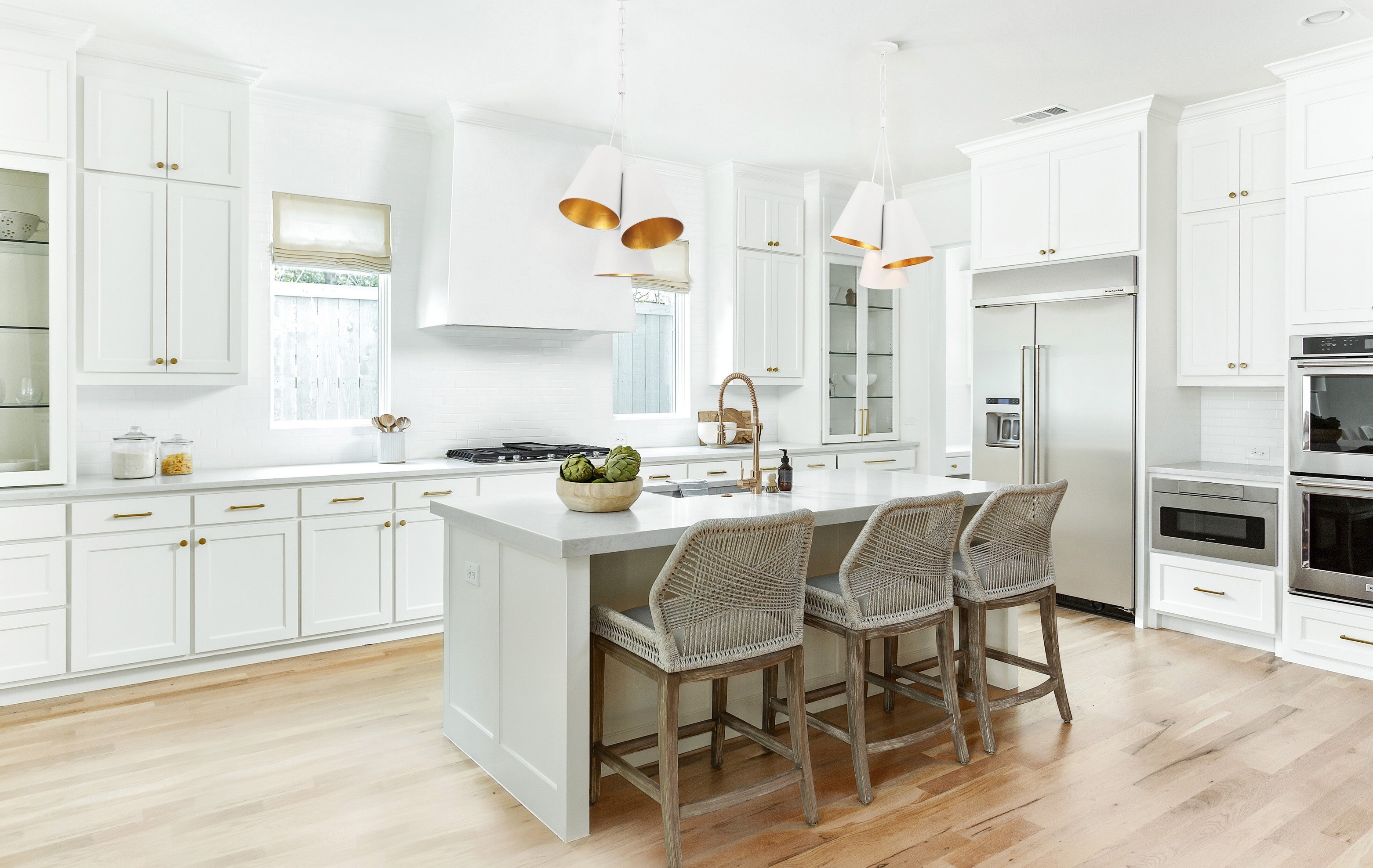 Crystorama Alston 8684-MT-GA – 20 Inch – 3 Light – Pendant Light – Matte White + Antique Gold – Damp Rated