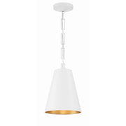 Crystorama Alston 8685-MT-GA – 10 Inch – 2 Light – Pendant Light – Matte White + Antique Gold – Dry Rated